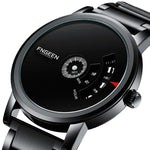 FNGEEN S230 Men Non-Pointer Quartz Watch, Black Steel Black Surface, White Steel Black Surface, White Steel White Surface, Black Mash Black Steel Black, White Mash White Steel White Surface, White Mash White Steel Black Surface