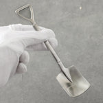ملعقة مجرفة من الفولاذ المقاوم للصدأ 410 بتصميم رجعي ورأس مربع لطيف