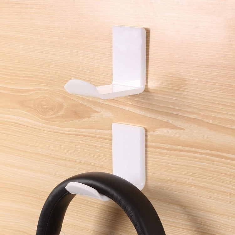 2 PCS Headphone Bracket Sticky Headset Hanger, Black, White
