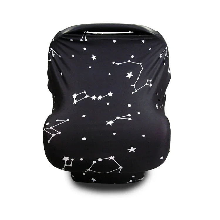 Multifunctional Enlarged Stroller Windshield Breastfeeding Towel Baby Seat Cover, Arrow, Pink Peony, Black and White Stripes, Leaf Flowers, Blue Dots, Purple Flowers, Gray Pattern, Bear, Black Triangle, Puppy, Red Geometry, Black and White Grid, Galaxy...