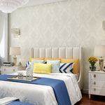 Bedroom Living Room Classic Damascus 3D Precision Pressed Non-Woven Fabric Self-Adhesive Wallpaper, 0.53 x 3 Meters