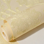 Bedroom Living Room Classic Damascus 3D Precision Pressed Non-Woven Fabric Self-Adhesive Wallpaper, 0.53 x 3 Meters