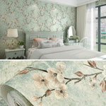 Retro 3D Stereo Plum Blossom Wallpaper Bedroom Living Room TV Background Wall Self-Adhesive Wallpaper, 0.53x3m
