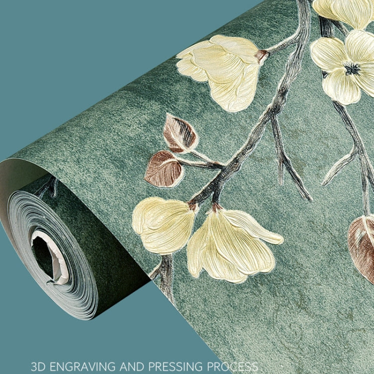 Retro 3D Stereo Plum Blossom Wallpaper Bedroom Living Room TV Background Wall Self-Adhesive Wallpaper, 0.53x3m