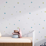 3D Stars Moon Self-Adhesive Wallpaper Mediterranean Children Wall Sticker, 0.53 x 3m