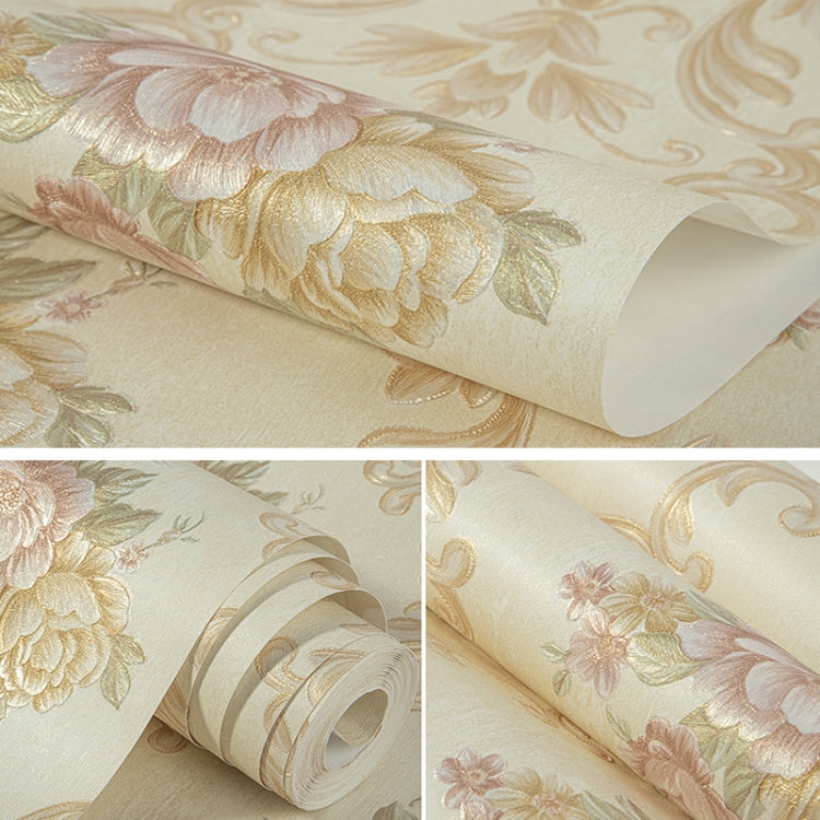 3D Pastoral Style Wallpaper Bedroom Living Room Non-Woven Fabric Self-Adhesive Wall Sticker, 0.53 x 3m