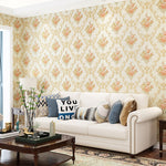 3D Pastoral Style Wallpaper Bedroom Living Room Non-Woven Fabric Self-Adhesive Wall Sticker, 0.53 x 3m
