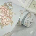 3D Pastoral Style Wallpaper Bedroom Living Room Non-Woven Fabric Self-Adhesive Wall Sticker, 0.53 x 3m