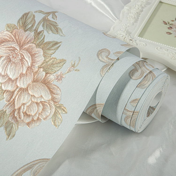 3D Pastoral Style Wallpaper Bedroom Living Room Non-Woven Fabric Self-Adhesive Wall Sticker, 0.53 x 3m