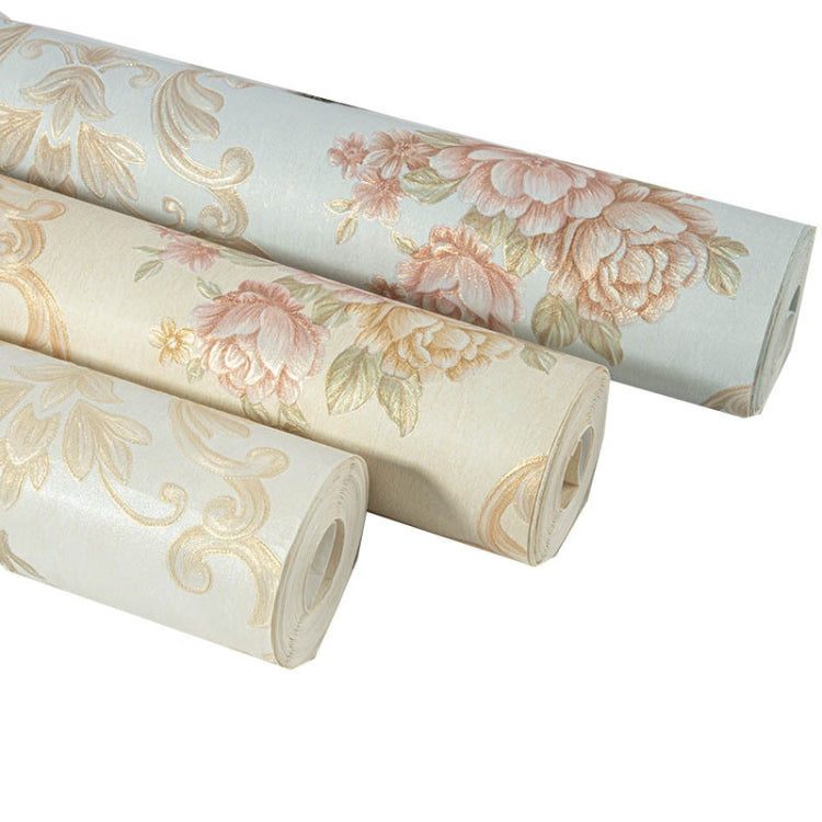 3D Pastoral Style Wallpaper Bedroom Living Room Non-Woven Fabric Self-Adhesive Wall Sticker, 0.53 x 3m