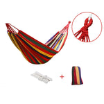 Thick Canvas Hammock Field Rollover Prevention Outdoor  Hammock Swing, 260x80 No Stick Single (Red Stripe), 260x80  Non-stick Single (Blue Stripes ), 260x100 No Stick (Red Stripes), 260x100 No Stick (Blue Stripes), 260x150 No Stick (Red Stripes）       ...