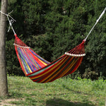 Thick Canvas Hammock Field Rollover Prevention Outdoor  Hammock Swing, 260x80 No Stick Single (Red Stripe), 260x80  Non-stick Single (Blue Stripes ), 260x100 No Stick (Red Stripes), 260x100 No Stick (Blue Stripes), 260x150 No Stick (Red Stripes）       ...