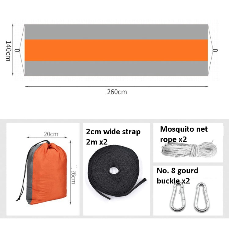 Encryption Mosquito Net Hammock Outdoor Camping Anti-Mosquito Net Gauze Hammock, Size: 260x140cm, Dense 260x140cm Army Green, Dense 260x140cm Orange, Dense 260x140cm Blue Grey, Dense 260x140cm Blue