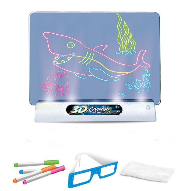 3D Fluorescent Drawing Board Magic Luminous Three-Dimensional Writing Board Graffiti Board Lighting Puzzle Children Drawing Board,Style:, Medium  Drawing Board (Space Version), Medium Drawing Board (Dinosaur Version)