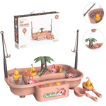 Play House Children Educational Electric Cycle Rotating Fishing Station Summer Water Game Toy Set, Green 6 Ducks, Pink 6 Ducks, Green 3 Fish 3 Ducks, Pink 3 Fish 3 Ducks