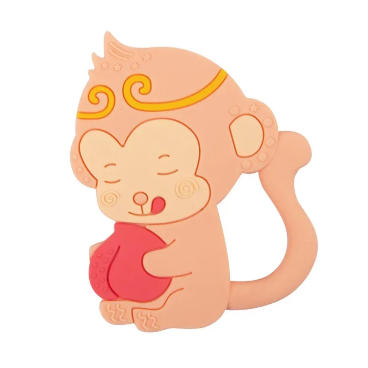 MJYJ019 Silicone Baby Teether Children Molar Stick Toy, Pink, Blue, Orange, Small Fish-Blue, Small Fish-Pink, Small Fish-Green, Fox-Blue, Fox-Pink, Fox-Green, Monkey-Pink, Monkey-Orange, Monkey-Coffee, Kitten-Coffee, Kitten-Blue, Kitten-Pink
