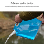 PE Water Bag For Portable Folding Water Storage Lifting Bag for Camping Hiking Survival Hydration Storage Bladder, 5L(Blue), 10L(Blue)