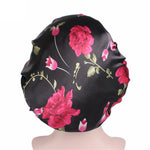2 PCS Women Satin Night Sleep Cap Hair Bonnet Hat Silk Head Cover Wide Elastic Band