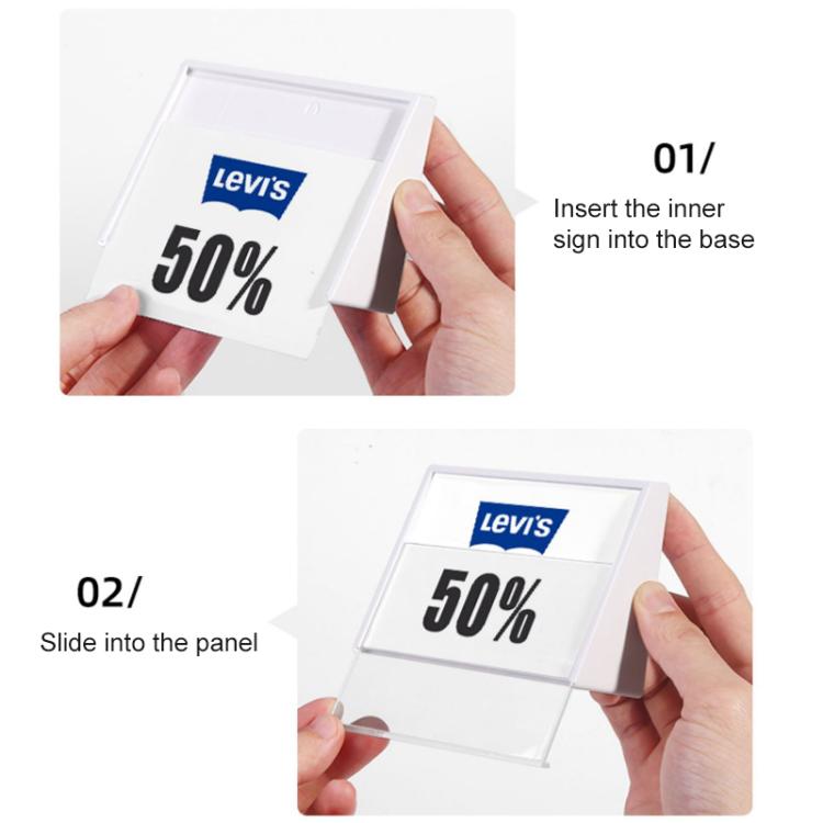 Acrylic Triangle Price Tag Student Desk Seat Board (White), 7.4x10.5cm (White), 7.4x5.3cm (Black), 7.4x10.5cm (Black)