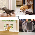 Pet Supplies PC Material Round Glass Door Cat Puppy Door Hole, Transparent