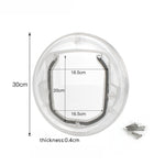 Pet Supplies PC Material Round Glass Door Cat Puppy Door Hole, Transparent