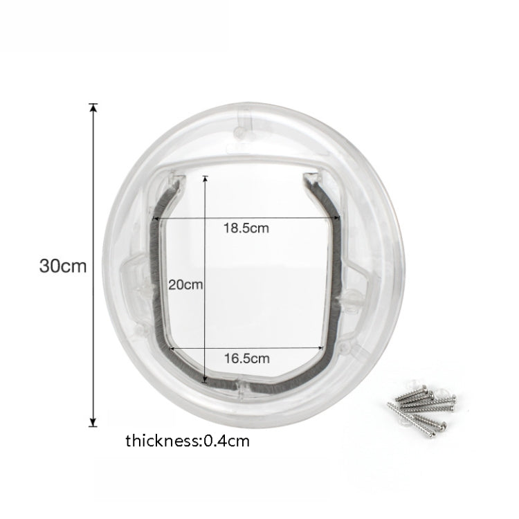 Pet Supplies PC Material Round Glass Door Cat Puppy Door Hole, Transparent