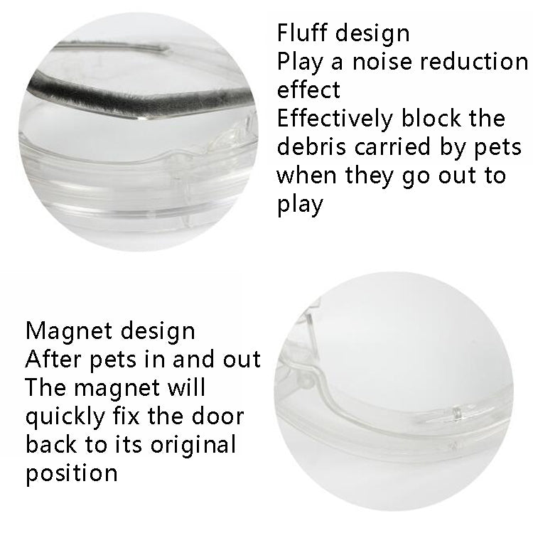 Pet Supplies PC Material Round Glass Door Cat Puppy Door Hole, Transparent