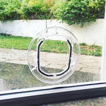 Pet Supplies PC Material Round Glass Door Cat Puppy Door Hole, Transparent