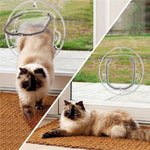 Pet Supplies PC Material Round Glass Door Cat Puppy Door Hole, Transparent