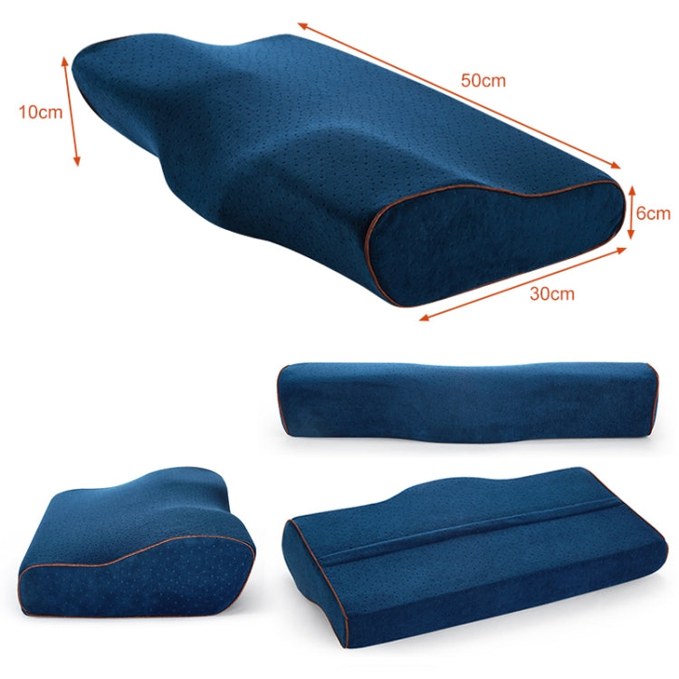 Butterfly Shape Memory Foam Snorked Pillow Slow Rebound Health Care Cervical Pillow, 50x30x10x6cm, 62x34x12x6cm