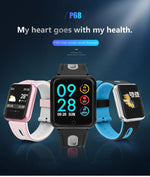 ساعات ذكية P68 مع مراقب معدل ضربات القلب وضغط الدم وتتبع النشاط لساعة Xiaomi Band 3 وساعة Huawei Color Band 2، TBD056989501A، TBD056989501B، TBD056989501C، TBD056989501D، TBD056989501E، TBD056989501F، TBD056989501G