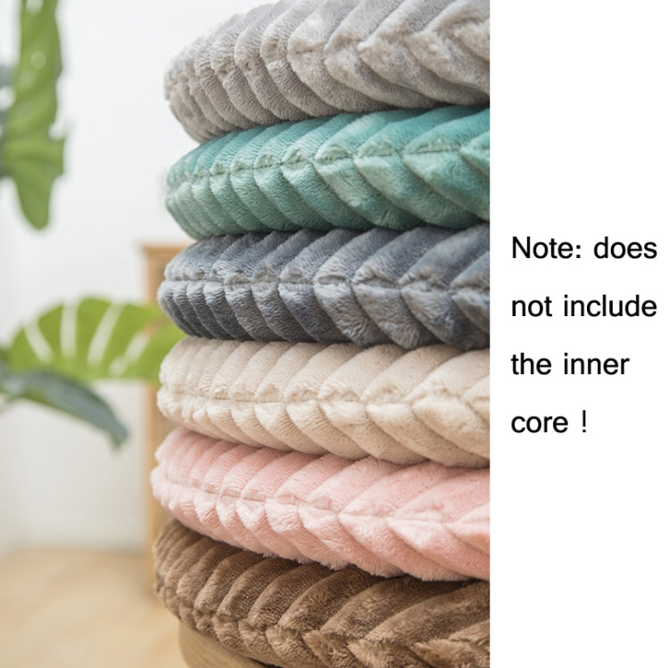 Flannel Round Cushion Dust Cover, Size: 40x40cm, Water Green, Leather Pink, Coffee Color, Cash, Deep Gray, Light Gray