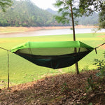 Parachute Cloth Anti-Mosquito Sunshade With Mosquito Net Hammock Outdoor Single Double Swing Off The Ground Aerial Tent, 250x120cm (Ink Green / Grass Green), 250x120cm (Blue / Light Blue), 250x120cm (Black / Orange), 250x120cm (Army Green)             ...