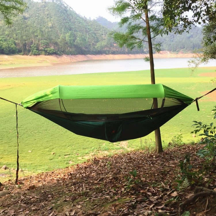 Parachute Cloth Anti-Mosquito Sunshade With Mosquito Net Hammock Outdoor Single Double Swing Off The Ground Aerial Tent, 250x120cm (Ink Green / Grass Green), 250x120cm (Blue / Light Blue), 250x120cm (Black / Orange), 250x120cm (Army Green)             ...