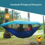 Parachute Cloth Anti-Mosquito Sunshade With Mosquito Net Hammock Outdoor Single Double Swing Off The Ground Aerial Tent, 250x120cm (Ink Green / Grass Green), 250x120cm (Blue / Light Blue), 250x120cm (Black / Orange), 250x120cm (Army Green)             ...
