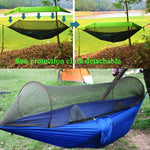 Parachute Cloth Anti-Mosquito Sunshade With Mosquito Net Hammock Outdoor Single Double Swing Off The Ground Aerial Tent, 250x120cm (Ink Green / Grass Green), 250x120cm (Blue / Light Blue), 250x120cm (Black / Orange), 250x120cm (Army Green)             ...