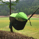 Parachute Cloth Anti-Mosquito Sunshade With Mosquito Net Hammock Outdoor Single Double Swing Off The Ground Aerial Tent, 250x120cm (Ink Green / Grass Green), 250x120cm (Blue / Light Blue), 250x120cm (Black / Orange), 250x120cm (Army Green)             ...