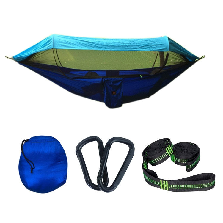 Parachute Cloth Anti-Mosquito Sunshade With Mosquito Net Hammock Outdoor Single Double Swing Off The Ground Aerial Tent, 250x120cm (Ink Green / Grass Green), 250x120cm (Blue / Light Blue), 250x120cm (Black / Orange), 250x120cm (Army Green)             ...