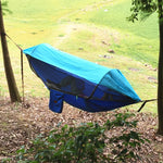 Parachute Cloth Anti-Mosquito Sunshade With Mosquito Net Hammock Outdoor Single Double Swing Off The Ground Aerial Tent, 270x140cm (Blue / Light Blue), 270 x 140cm (Pink Blue)