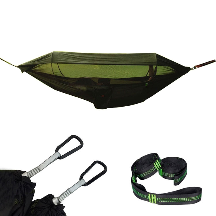 Parachute Cloth Anti-Mosquito Sunshade With Mosquito Net Hammock Outdoor Single Double Swing Off The Ground Aerial Tent, 250x120cm (Ink Green / Grass Green), 250x120cm (Blue / Light Blue), 250x120cm (Black / Orange), 250x120cm (Army Green)             ...