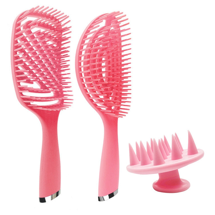 3 in 1 Plastic Curly Hair Salon Comb Set Hollow Massage Mosquito Comb, 3 in 1 Pink, 3 in 1 Green, 3 in 1 Black, 3 in 1 Blue