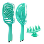 3 in 1 Plastic Curly Hair Salon Comb Set Hollow Massage Mosquito Comb, 3 in 1 Pink, 3 in 1 Green, 3 in 1 Black, 3 in 1 Blue