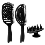 3 in 1 Plastic Curly Hair Salon Comb Set Hollow Massage Mosquito Comb, 3 in 1 Pink, 3 in 1 Green, 3 in 1 Black, 3 in 1 Blue