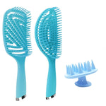 3 in 1 Plastic Curly Hair Salon Comb Set Hollow Massage Mosquito Comb, 3 in 1 Pink, 3 in 1 Green, 3 in 1 Black, 3 in 1 Blue
