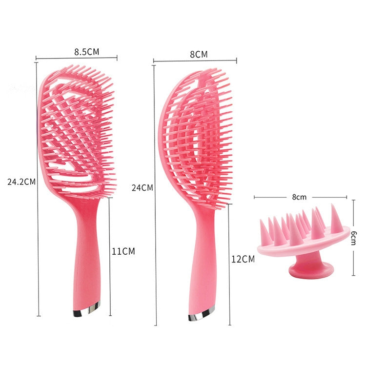 3 in 1 Plastic Curly Hair Salon Comb Set Hollow Massage Mosquito Comb, 3 in 1 Pink, 3 in 1 Green, 3 in 1 Black, 3 in 1 Blue