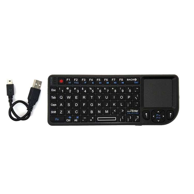 A8 Mini Wireless Mouse And Keyboard With Laser Touchpad Keyboard, English White Backlight, English Colorful Backlight