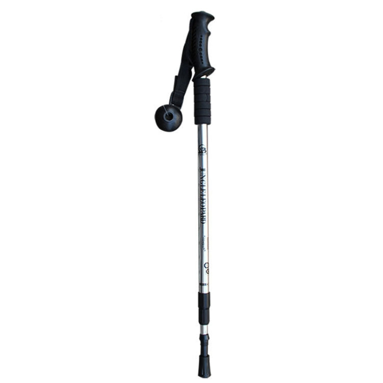 JUNGLELEOPARD 3-Section Straight Handle Aluminum Trekking Pole Multifunctional Walking Hand Crutches, Silver White#66-135cm, Red#66-135cm, Blue#66-135cm, Black#66-135cm