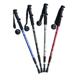 JUNGLELEOPARD 3-Section Straight Handle Aluminum Trekking Pole Multifunctional Walking Hand Crutches, Silver White#66-135cm, Red#66-135cm, Blue#66-135cm, Black#66-135cm
