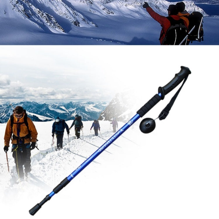JUNGLELEOPARD 3-Section Straight Handle Aluminum Trekking Pole Multifunctional Walking Hand Crutches, Silver White#66-135cm, Red#66-135cm, Blue#66-135cm, Black#66-135cm