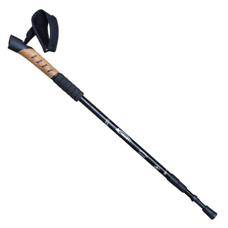 WUXIAN Outdoor Aluminum Alloy Multi-Function Knife Type Cork Straight Handle Three-Section Telescopic Trekking Pole Random Colour Delivery, 66-135cm